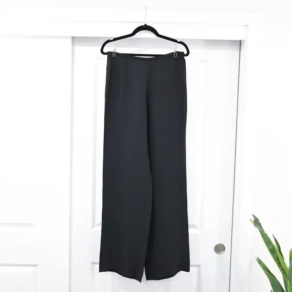 Armani Collezioni Size 8 Wide Leg High Waist Silk Blend Pants
